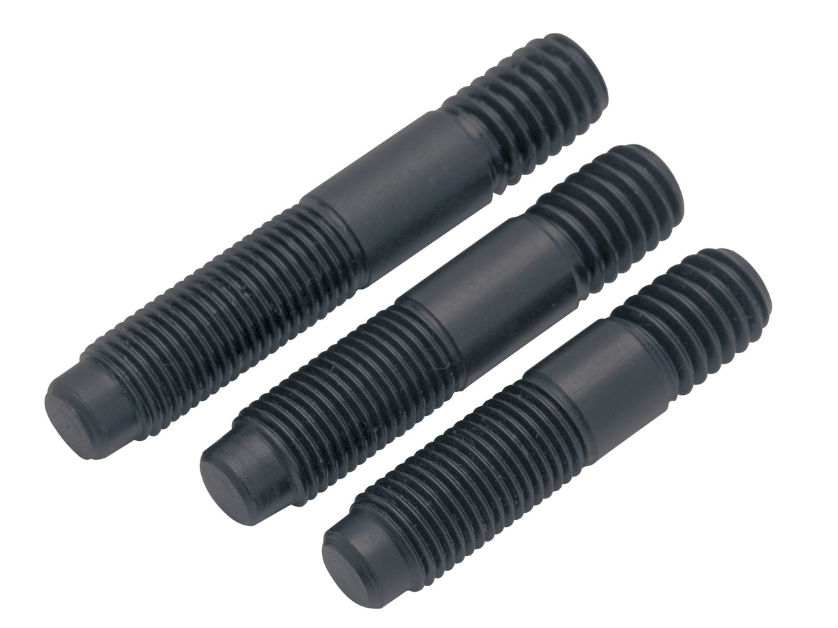 Header Studs. 8740 heat treated material. Black oxide. Used on SBC, BBC, Fords and hemi style engines.