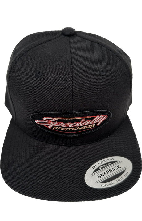 Black snapback hat