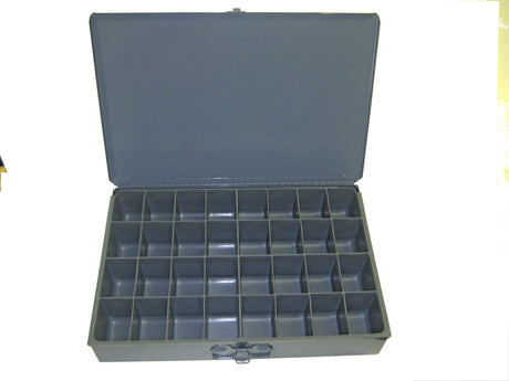 Large metal drawers. Great way to organize your fasteners.