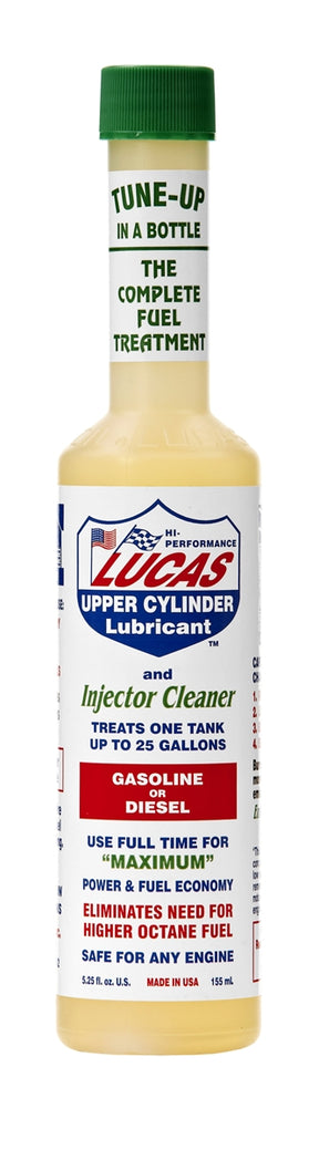 Lucas Oil Injector Cleaner. Treats one tank up to 25 gallons.