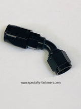 45 degree Swivel Hose Ends. Red/blue & black available. Made in the USA